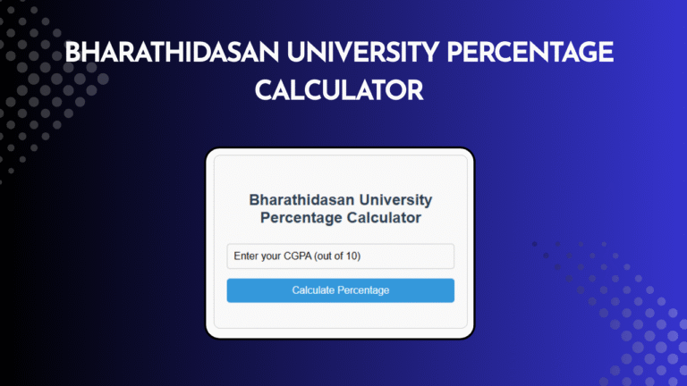 Bharathidasan University Percentage Calculator