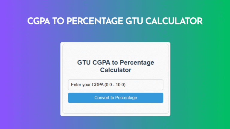 CGPA to Percentage GTU Calculator