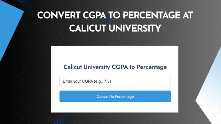 CGPA to Percentage at Calicut University