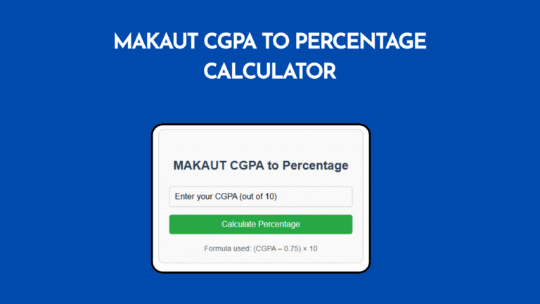Makaut Cgpa To Percentage Calculator