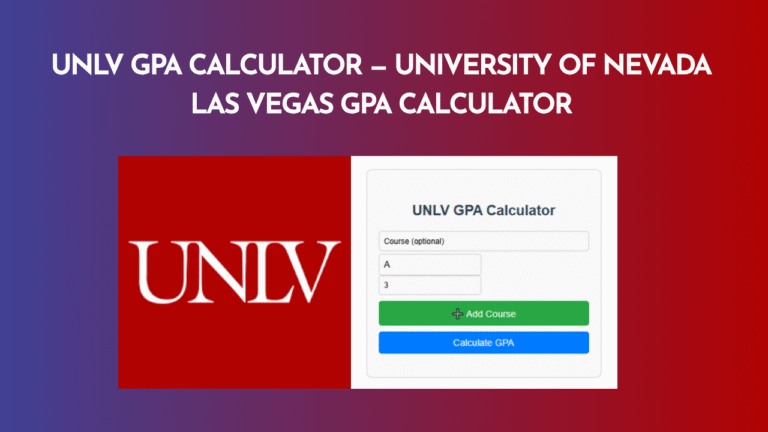 UNLV GPA Calculator