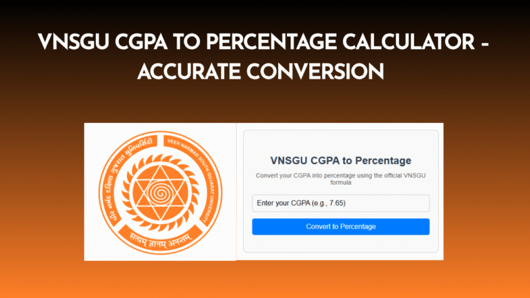 VNSGU CGPA to Percentage Calculator