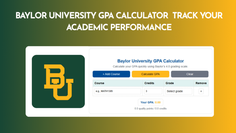 Baylor University GPA Calculator