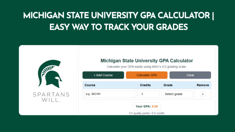 Michigan State University GPA Calculator |  Easy Way to Track Your Grades